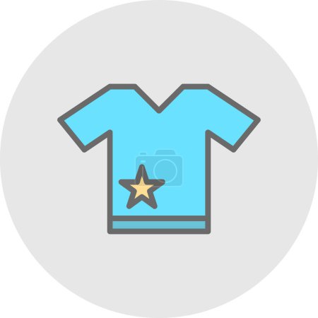 Téléchargez les illustrations : Illustration vectorielle d'une icône de t-shirt - en licence libre de droit