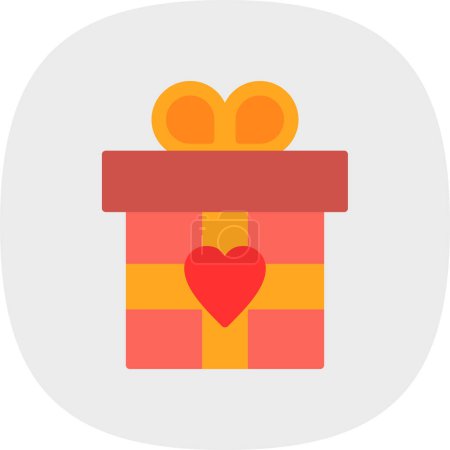 Téléchargez les illustrations : Boîte cadeau icône cadeau dans le style plat - en licence libre de droit