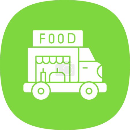 Illustration for Vector flat illustration of food truck icon - Royalty Free Image