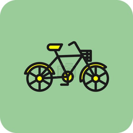 Téléchargez les illustrations : Vélo icône plate, illustration vectorielle - en licence libre de droit