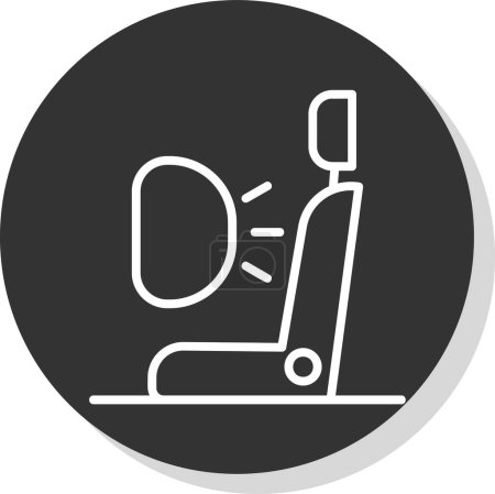 Illustration for Airbag chair icon in outline style - Royalty Free Image