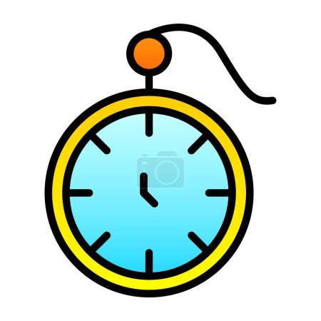 Ilustración de Icono de reloj de bolsillo, ilustración vectorial - Imagen libre de derechos