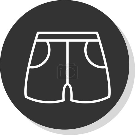 Ilustración de Icono de pantalones cortos, ilustración vectorial diseño simple aislado sobre fondo blanco - Imagen libre de derechos