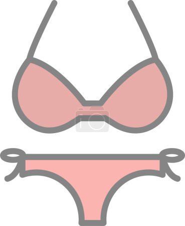 Téléchargez les illustrations : Illustration vectorielle de l'icône Bikini - en licence libre de droit