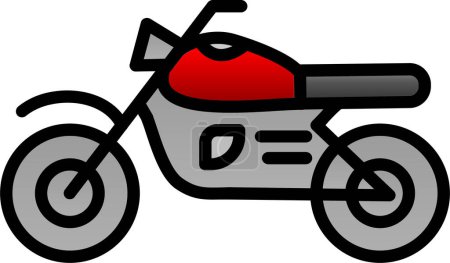 Téléchargez les illustrations : Icône de moto, illustration vectorielle design simple - en licence libre de droit