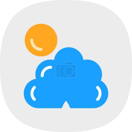 Téléchargez les illustrations : Simple Cloudy weather icon, vector illustration - en licence libre de droit
