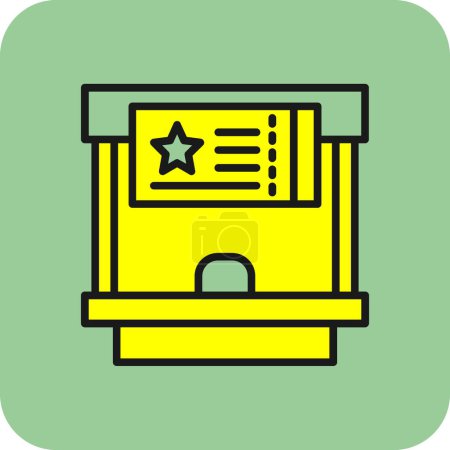 Téléchargez les illustrations : Illustration vectorielle de l'icône Ticket Office - en licence libre de droit