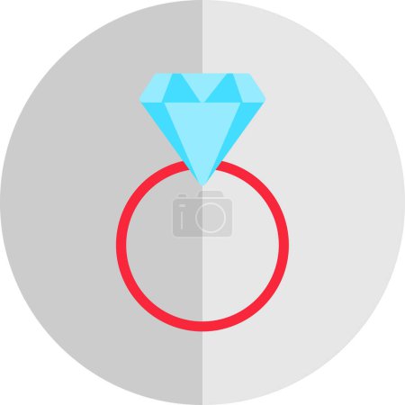 Téléchargez les illustrations : Icône bague en diamant dans le style contour - en licence libre de droit