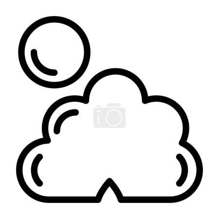 Téléchargez les illustrations : Icône météo nuageuse simple, illustration vectorielle - en licence libre de droit