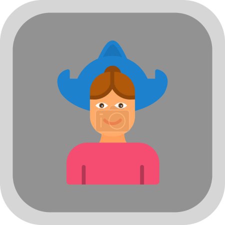 Ilustración de Icono holandés de mujer. Chica con sombrero de capó holandés, elemento de traje de mujer nacional tradicional, ilustración vectorial - Imagen libre de derechos