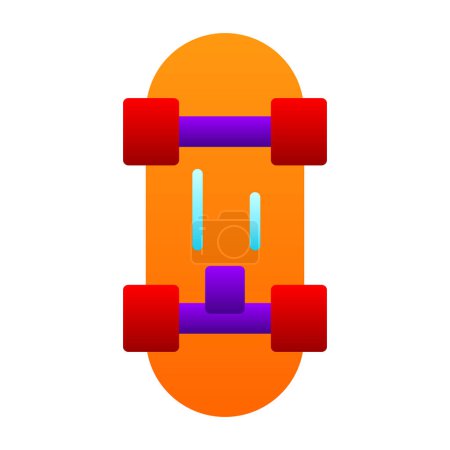 Téléchargez les illustrations : Icône web skateboard illustration simple - en licence libre de droit