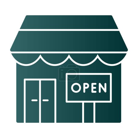 Illustration for Store building with sign open icon, vector illustration design - Royalty Free Image