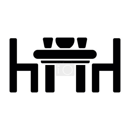Illustration for Dining table and chairs icon, vector illustration - Royalty Free Image