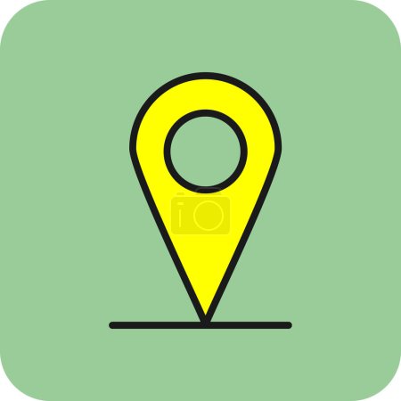 Ilustración de Icono de puntero de mapa, vector ilustración diseño simple - Imagen libre de derechos