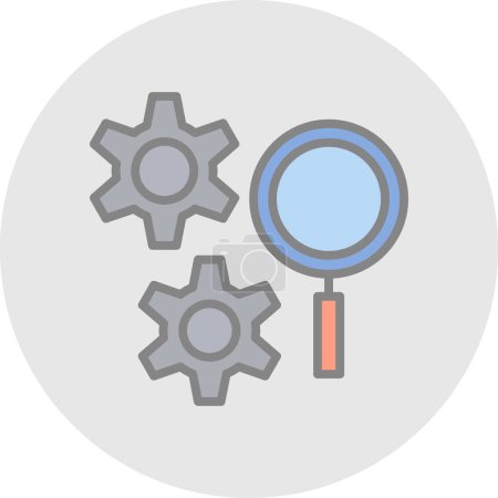 Illustration for Search engine optimization icon in flat style - Royalty Free Image