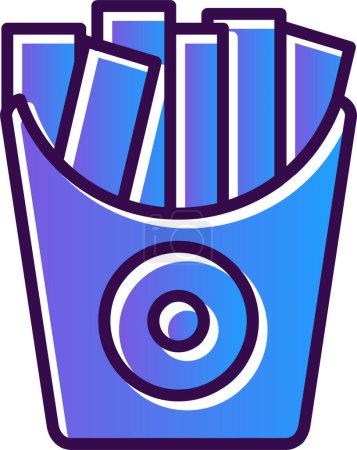 Illustration for Vector illustration of Fried potatoes food icon, French fries - Royalty Free Image