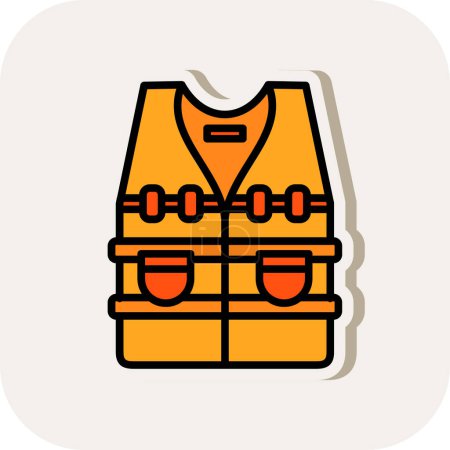 Bulletproof vest icon, vector illustration 
