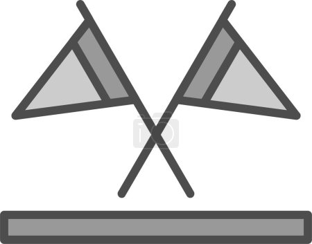Icône à deux drapeaux croisés, illustration vectorielle