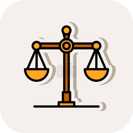 Illustration for Justice symbol web icon illustration - Royalty Free Image