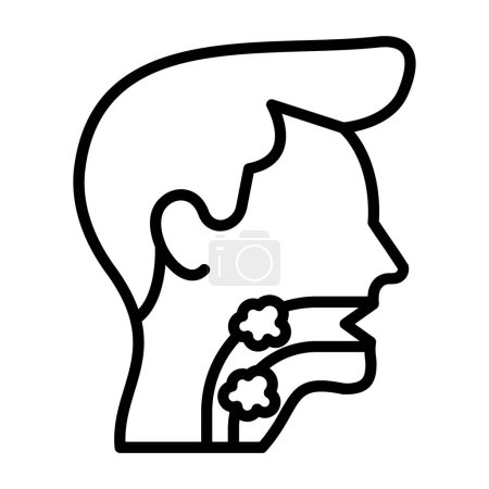 Téléchargez les illustrations : Icône de la gorge masculine. illustration plate de l'icône de logo de vecteur de cancer de la gorge pour le Web - en licence libre de droit