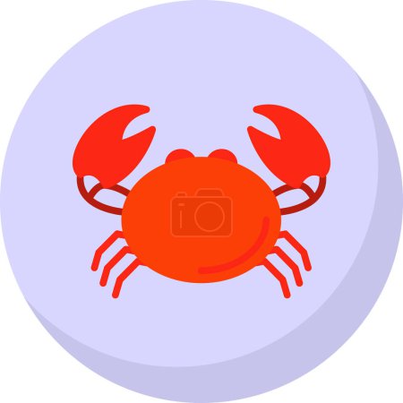 Téléchargez les illustrations : Illustration vectorielle d'icône de crabe - en licence libre de droit