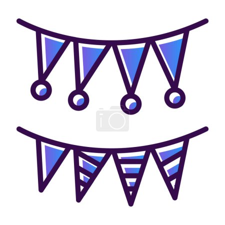 Ilustración de Icono de guirnaldas de carnaval, ilustración vectorial - Imagen libre de derechos