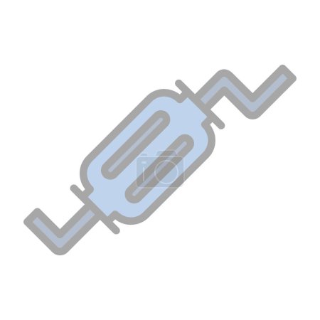 Illustration for Exhaust pipe system outline vector icon. Symbol, logo - Royalty Free Image