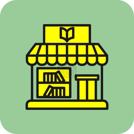 Illustration for Book shop icon, vector illustration simple design - Royalty Free Image