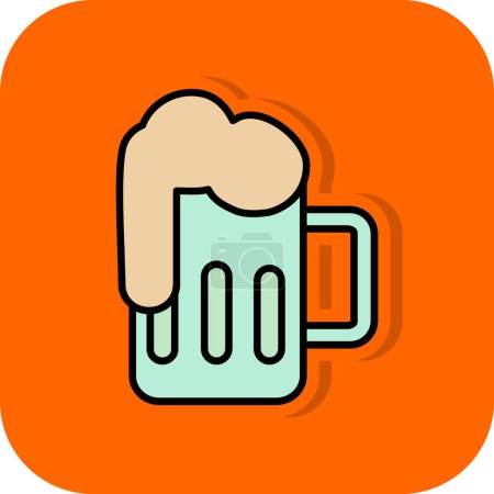 Téléchargez les illustrations : Icône de verre de bière, illustration vectorielle design simple - en licence libre de droit