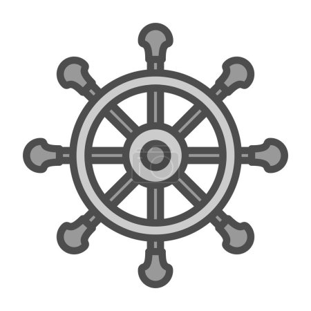 Ilustración de Icono del volante. ilustración simple del icono de vector de rueda para la web - Imagen libre de derechos