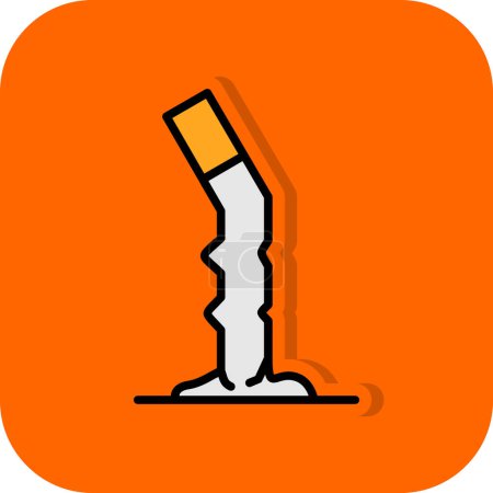 Téléchargez les illustrations : Cigarette butt icon vector illustration - en licence libre de droit