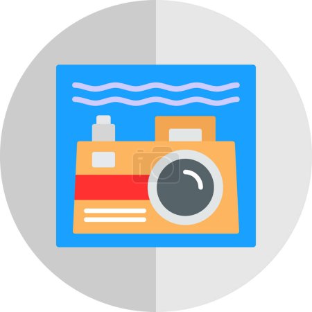 Téléchargez les illustrations : Caméra sous-marine. icône web illustration simple - en licence libre de droit
