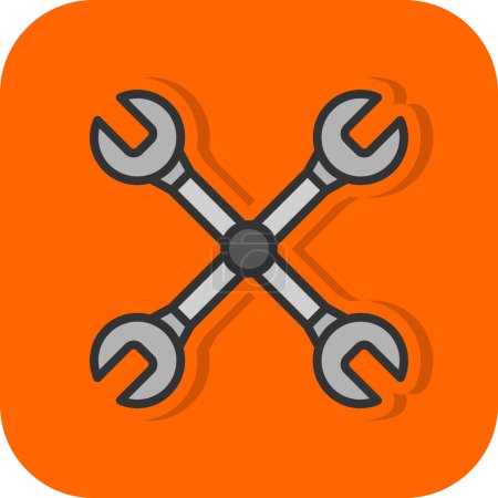 Illustration for Cross wrench web icon, vector illustration - Royalty Free Image