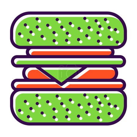 Téléchargez les illustrations : Illustration vectorielle icône hamburger design simple - en licence libre de droit