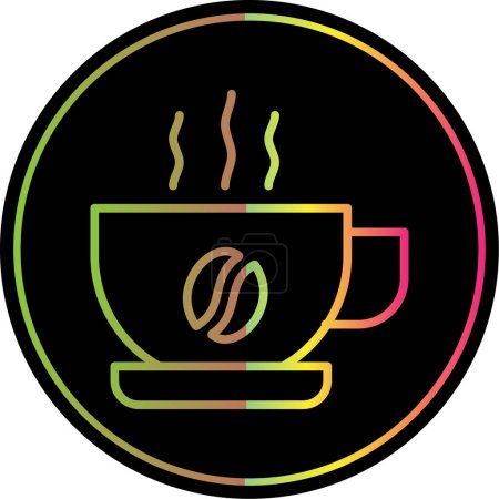Téléchargez les illustrations : Tasse chaude de café icône, illustration vectorielle - en licence libre de droit
