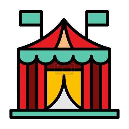 Téléchargez les illustrations : Tente de cirque icône vectorielle illustration de conception simple - en licence libre de droit