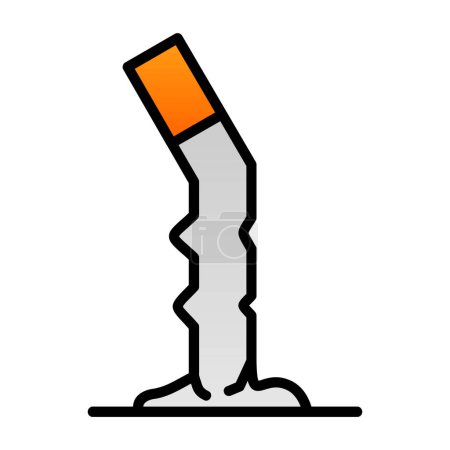 Téléchargez les illustrations : Cigarette butt icon vector illustration - en licence libre de droit