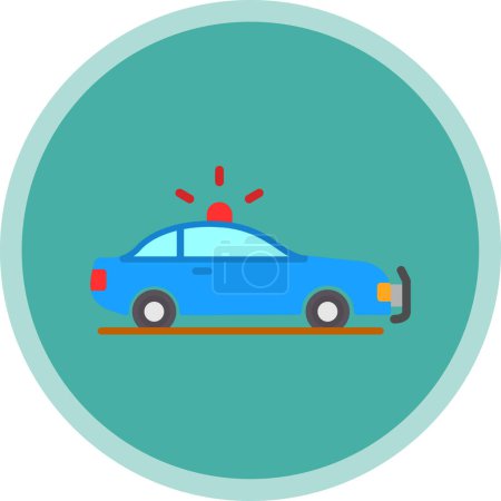 Téléchargez les illustrations : Icône de voiture de police, illustration vectorielle - en licence libre de droit