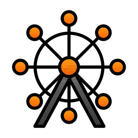Illustration for Ferris wheel web icon, vector illustration - Royalty Free Image
