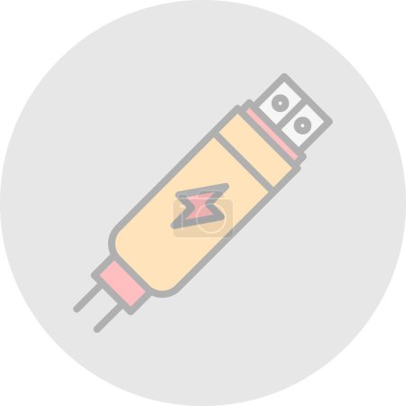 Illustration for Usb line icon. Web sing for design. - Royalty Free Image