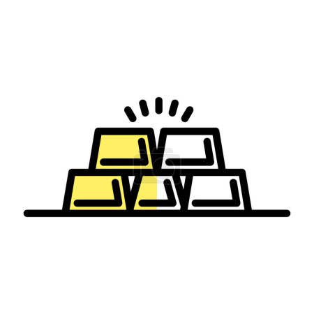 Ilustración de Barras de oro icono, vector ilustración diseño simple - Imagen libre de derechos