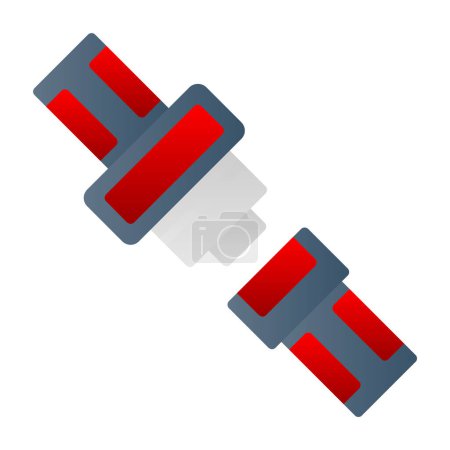 Ilustración de Cinturón de seguridad icono plano, vector de ilustración - Imagen libre de derechos