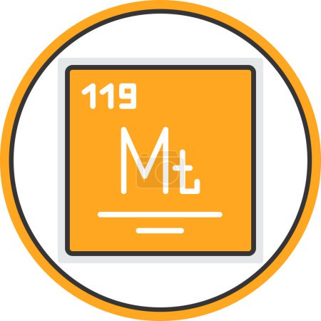 vector illustration of Meitnerium icon 
