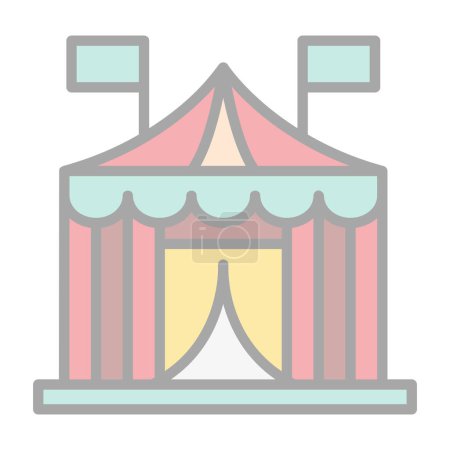 Ilustración de Circus tent vector icon simple design illustration - Imagen libre de derechos