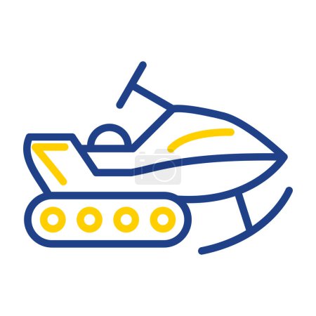 Illustration for Snowmobile icon outlined vector illustration simple design - Royalty Free Image