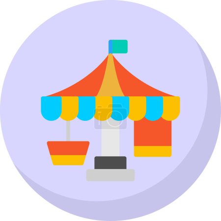 Téléchargez les illustrations : Parc d'attractions carrousel, web illustration simple - en licence libre de droit