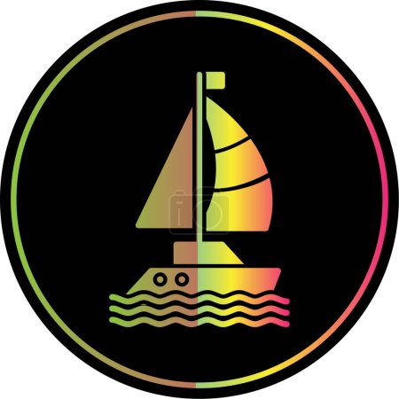 Illustration for Sailboat vector color icon - Royalty Free Image