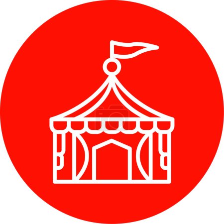 Illustration for Circus tent vector icon simple design illustration - Royalty Free Image