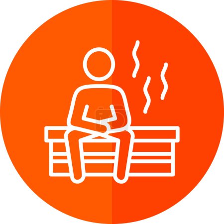 Téléchargez les illustrations : Homme dans le sauna silhouette web icône, illustration vectorielle - en licence libre de droit