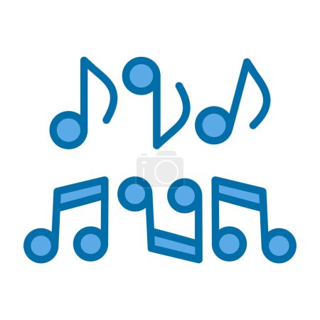 Ilustración de Musical notes icon simple design illustration background - Imagen libre de derechos